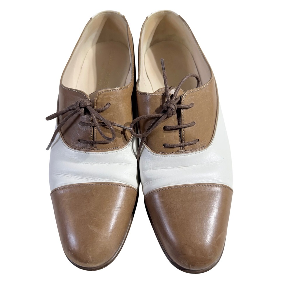 Silvia Fiorentina Leather Oxfords Vintage US 7 Brown White Two Tone Italy